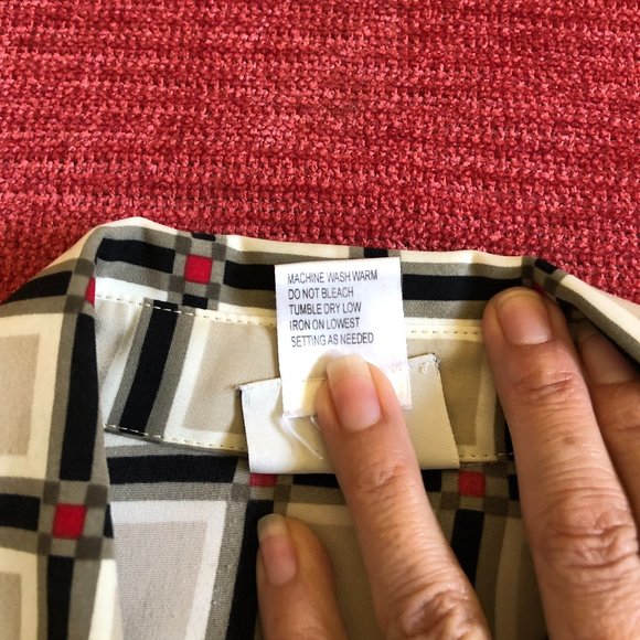 Multi-colored, button-down shirt, size 6P - Picture 4 of 4